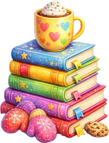 chatgpt created image of books and cup